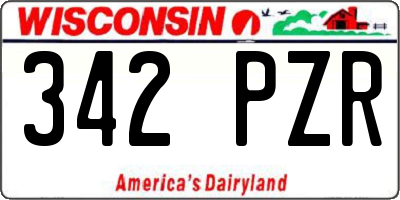 WI license plate 342PZR
