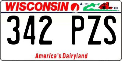 WI license plate 342PZS