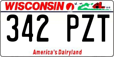 WI license plate 342PZT