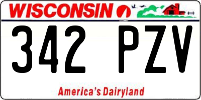 WI license plate 342PZV