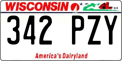 WI license plate 342PZY