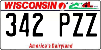WI license plate 342PZZ