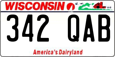 WI license plate 342QAB