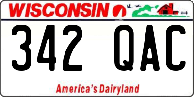 WI license plate 342QAC