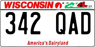 WI license plate 342QAD