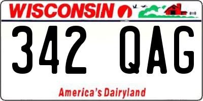 WI license plate 342QAG