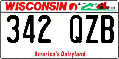 WI license plate 342QZB