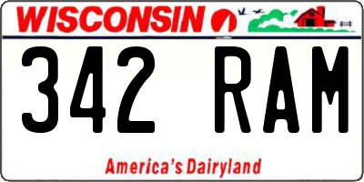 WI license plate 342RAM