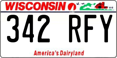WI license plate 342RFY