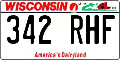 WI license plate 342RHF