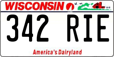 WI license plate 342RIE