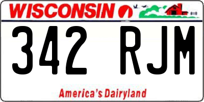 WI license plate 342RJM