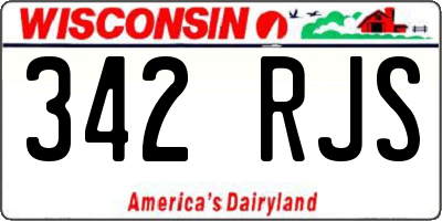 WI license plate 342RJS