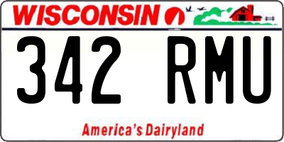 WI license plate 342RMU