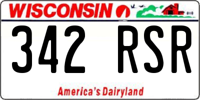 WI license plate 342RSR