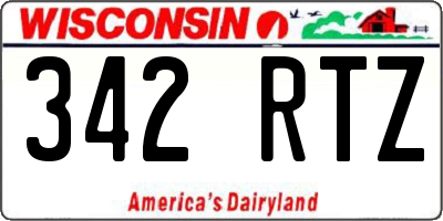 WI license plate 342RTZ