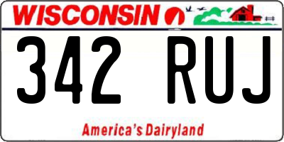 WI license plate 342RUJ