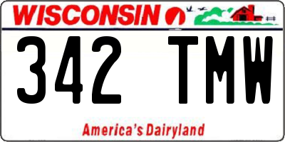 WI license plate 342TMW