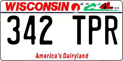 WI license plate 342TPR