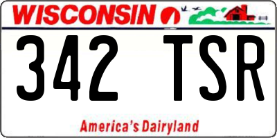 WI license plate 342TSR