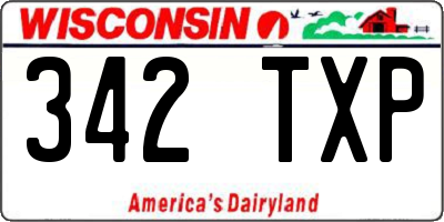 WI license plate 342TXP