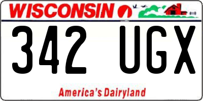 WI license plate 342UGX