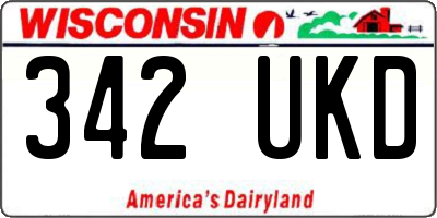 WI license plate 342UKD