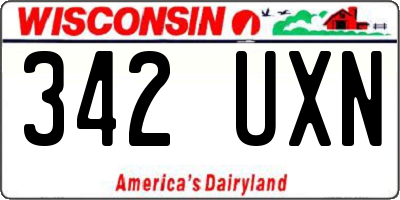 WI license plate 342UXN