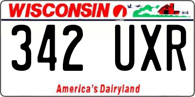 WI license plate 342UXR