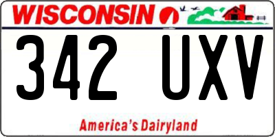WI license plate 342UXV