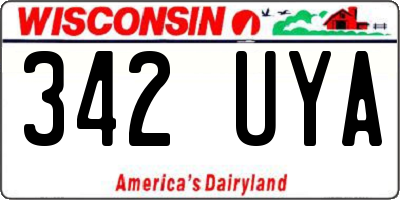 WI license plate 342UYA