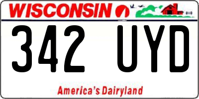 WI license plate 342UYD