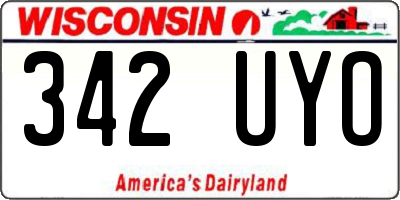 WI license plate 342UYO