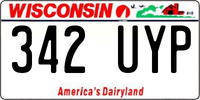 WI license plate 342UYP