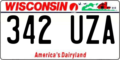 WI license plate 342UZA