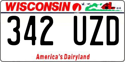 WI license plate 342UZD