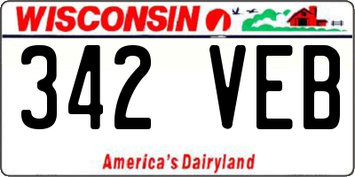 WI license plate 342VEB