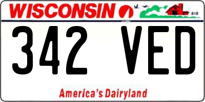 WI license plate 342VED