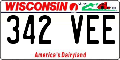 WI license plate 342VEE