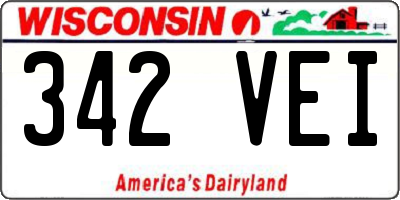 WI license plate 342VEI