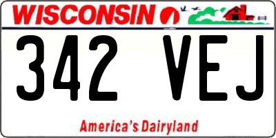 WI license plate 342VEJ