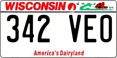 WI license plate 342VEO