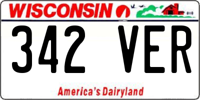 WI license plate 342VER