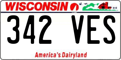 WI license plate 342VES
