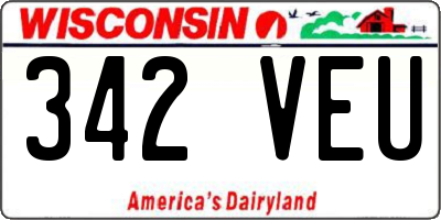 WI license plate 342VEU