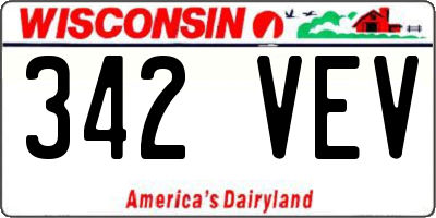 WI license plate 342VEV