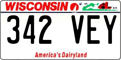 WI license plate 342VEY