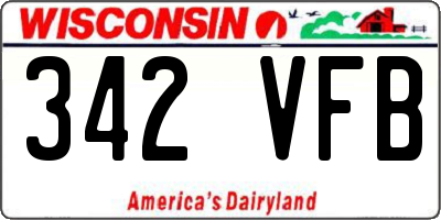 WI license plate 342VFB