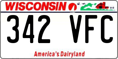 WI license plate 342VFC