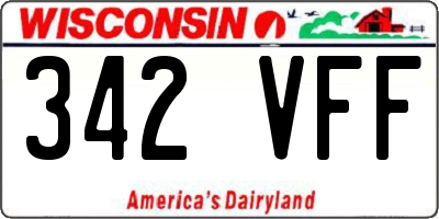 WI license plate 342VFF